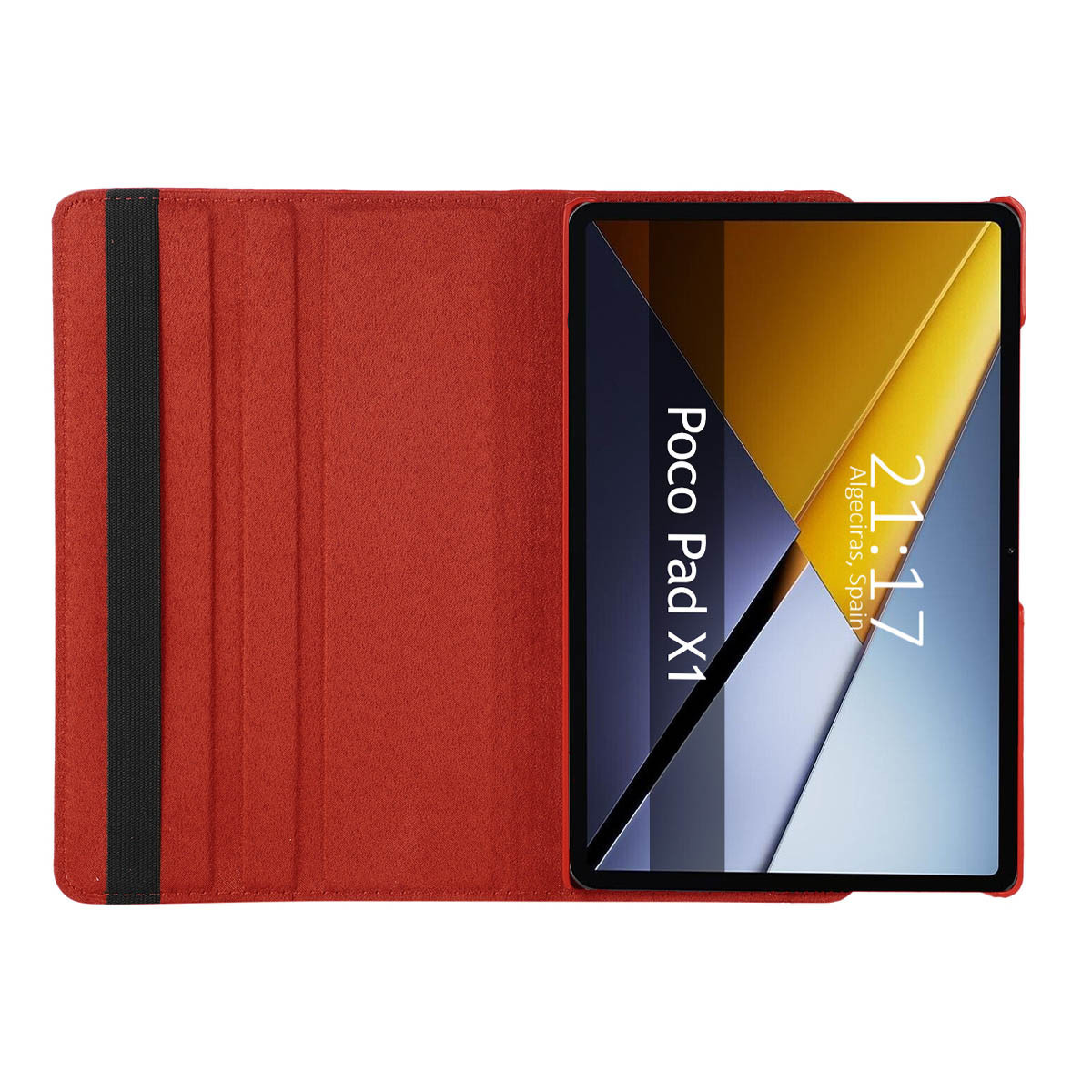 Funda Giratoria 360 para Xiaomi Poco Pad X1 color Rojo