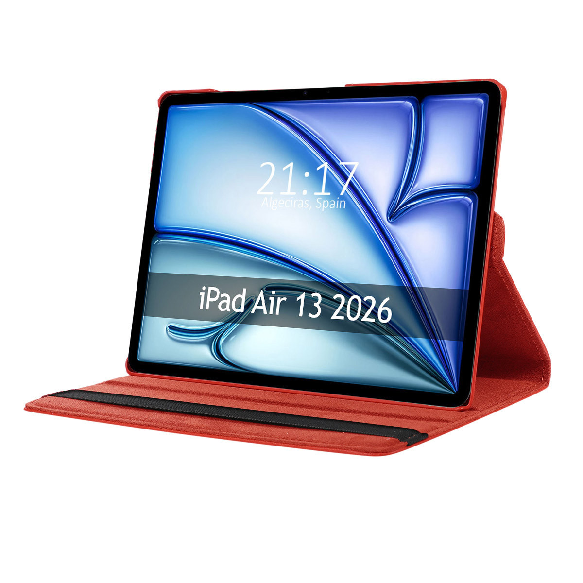 Funda Giratoria 360 para Apple iPad Air 2026 13 (M4) color Rojo