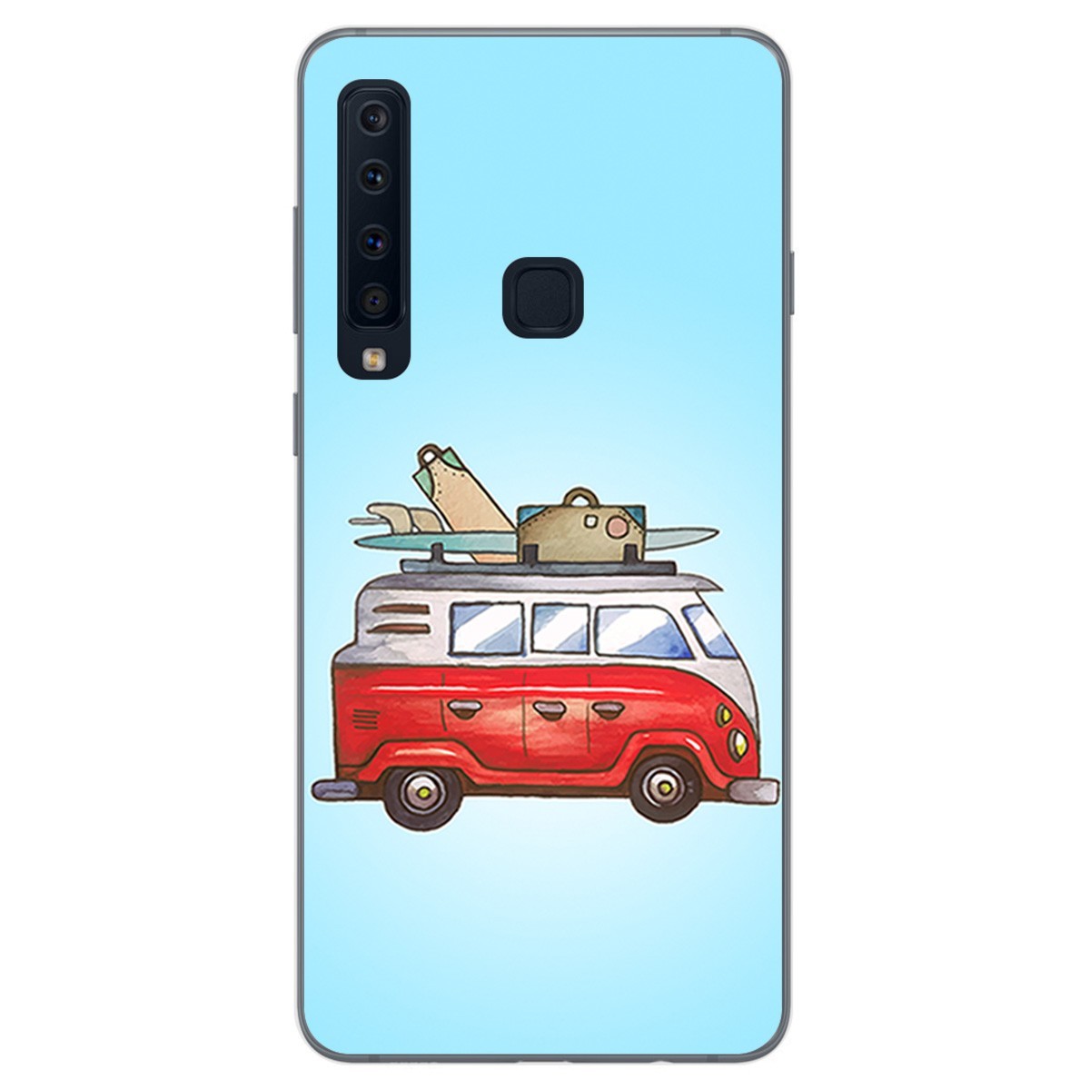 Funda Gel Tpu para Samsung Galaxy A9 (2018) Diseño Furgoneta Dibujos