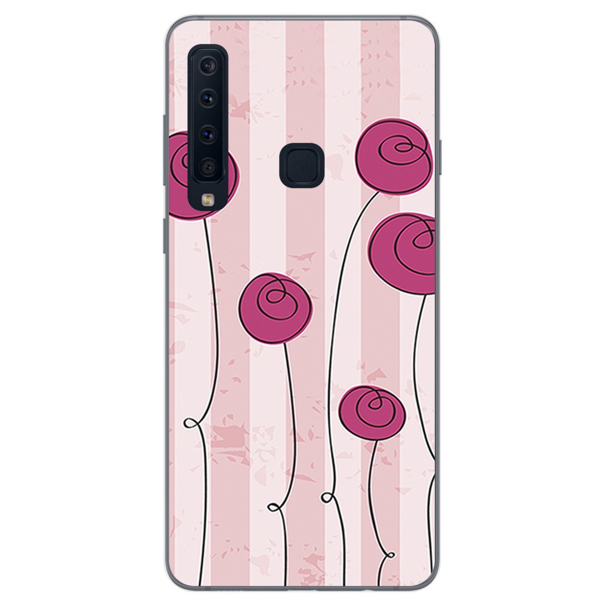 Funda Gel Tpu para Samsung Galaxy A9 (2018) Diseño Flores Vintage Dibujos