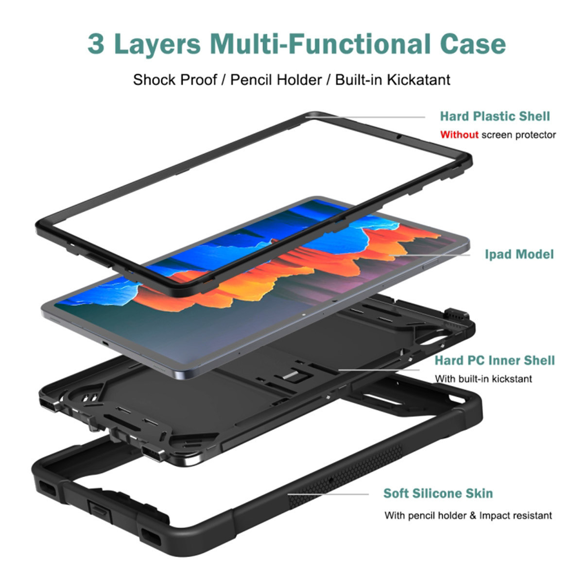 Funda Anticaída Armor para Apple iPad Air 2026 13 (M4) color Negra