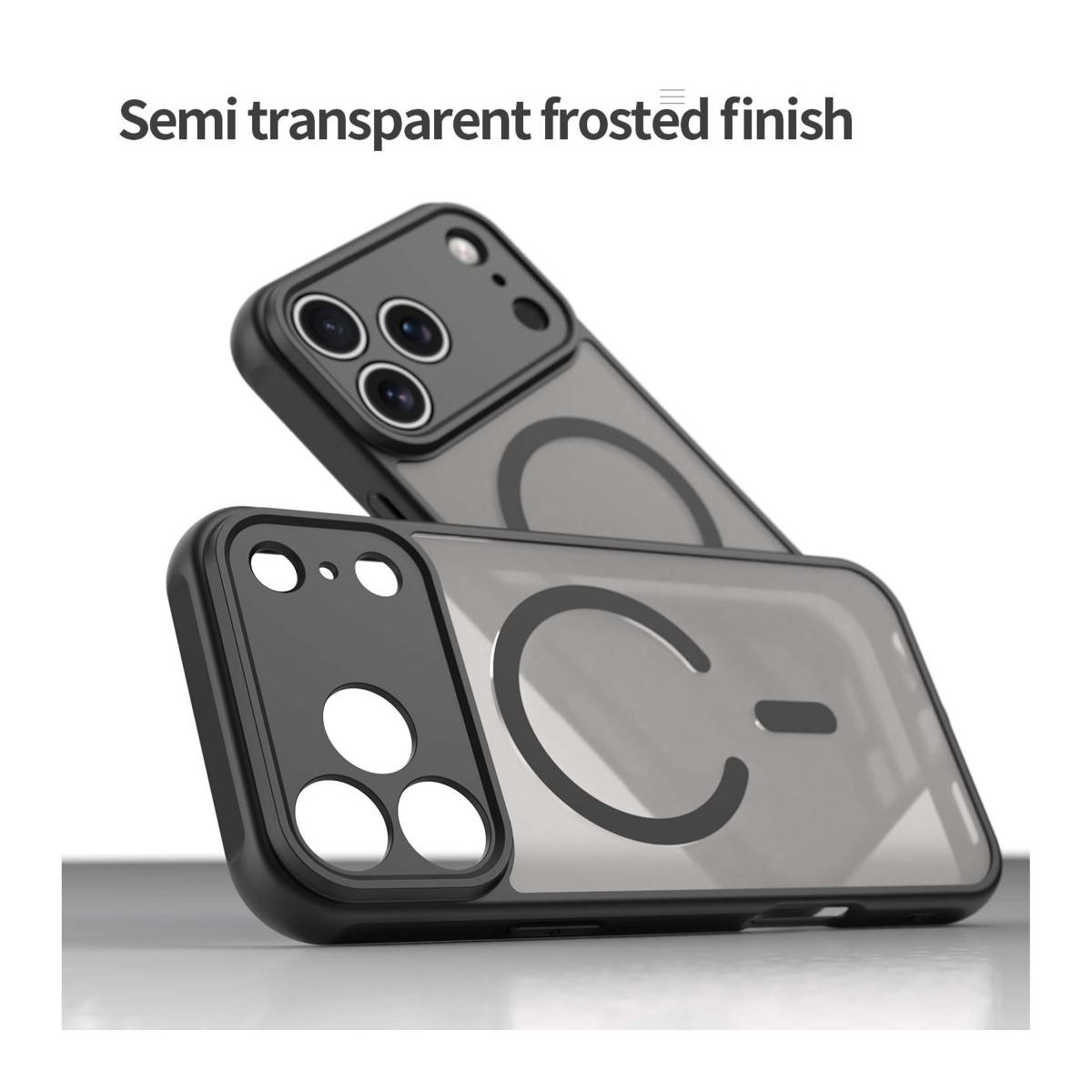 Funda magnética para Iphone 17 Pro Max (6.9) con borde Negro y protección de camara