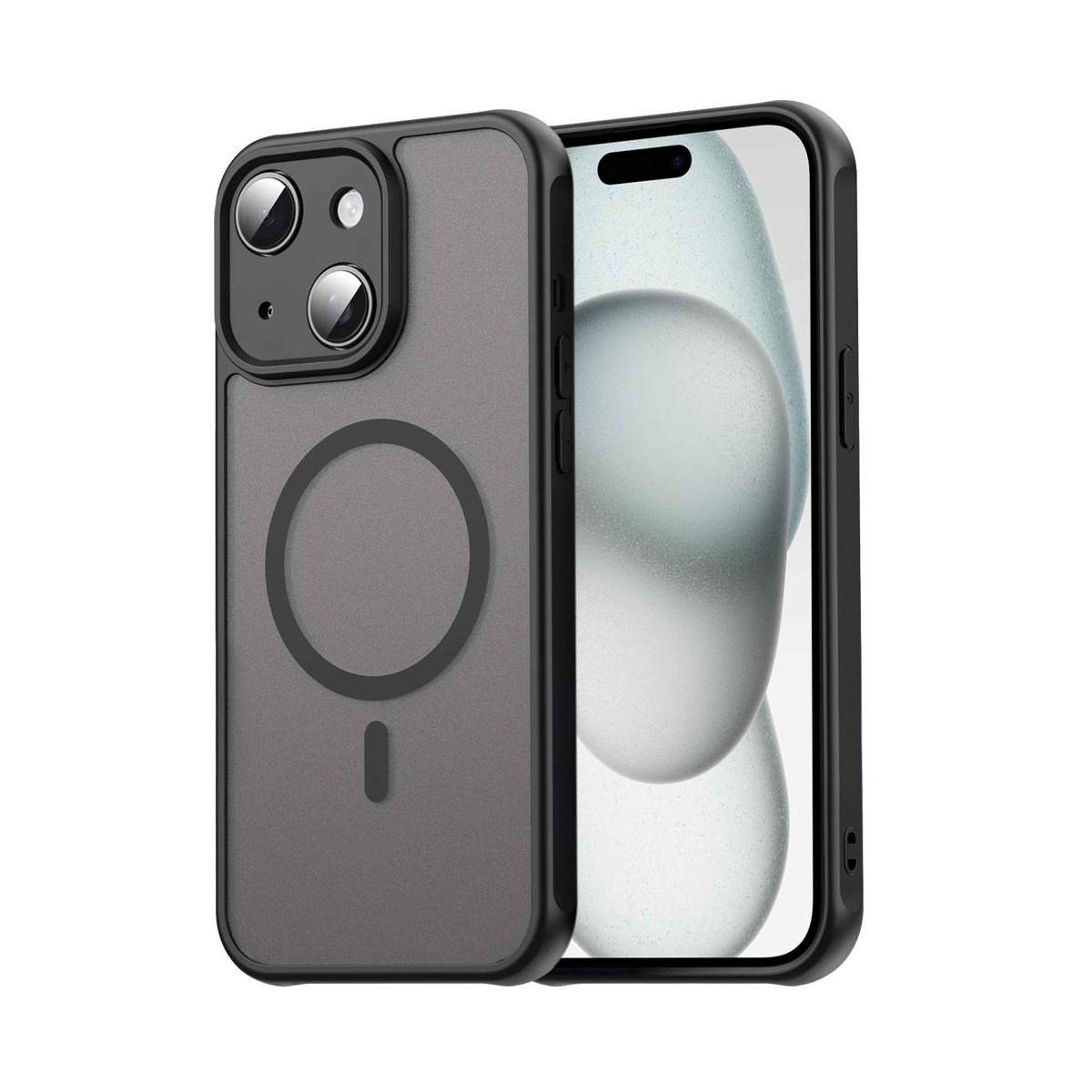 Funda magnética para Iphone 15 (6.1) con borde Negro y protección de camara