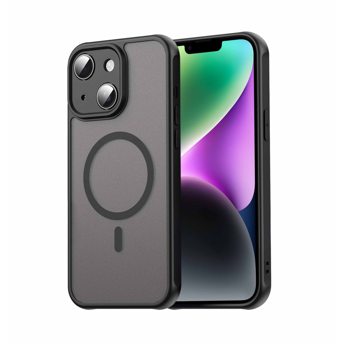 Funda magnética para iPhone 14 Plus (6.7) con borde Negro y protección de camara