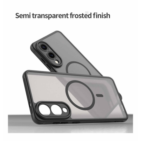 Funda magnética para Samsung Galaxy S25 Edge 5G con borde Negro y protección de camara