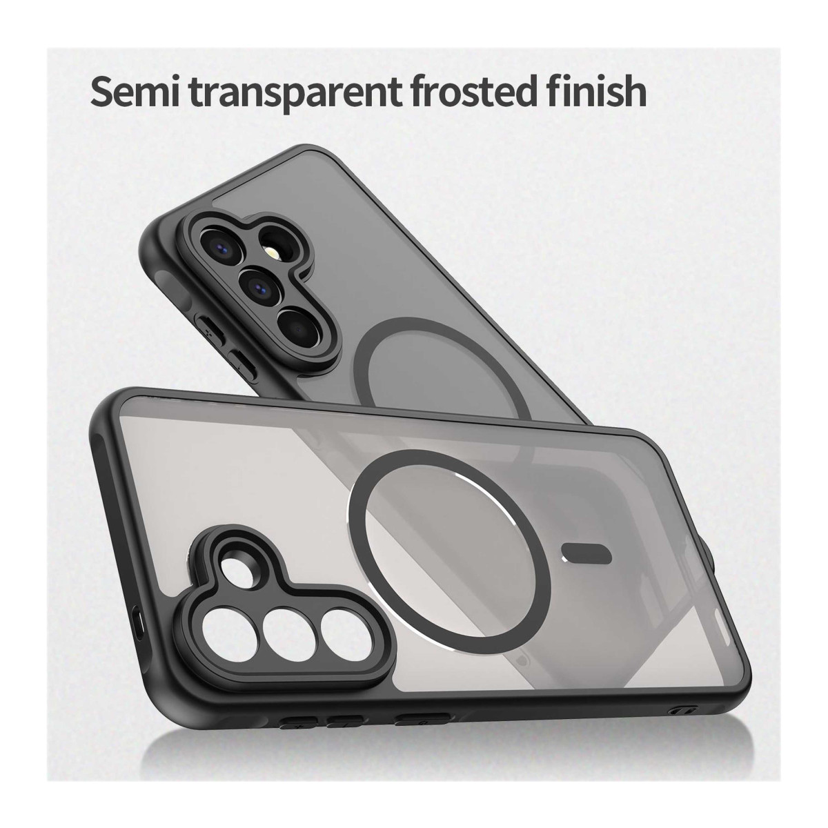 Funda magnética para Samsung Galaxy A37 5G con borde Negro y protección de camara