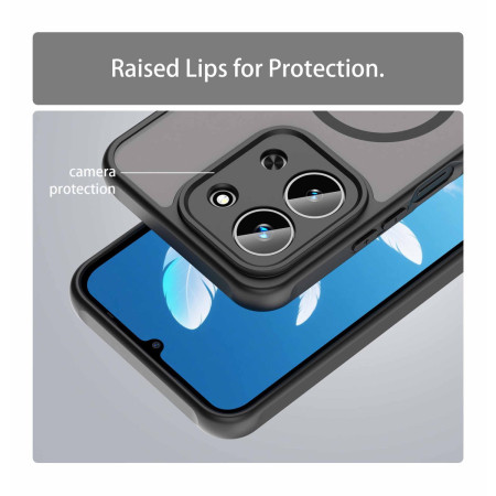 Funda magnética para Xiaomi Redmi 15 4G / 5G con borde Negro y protección de camara