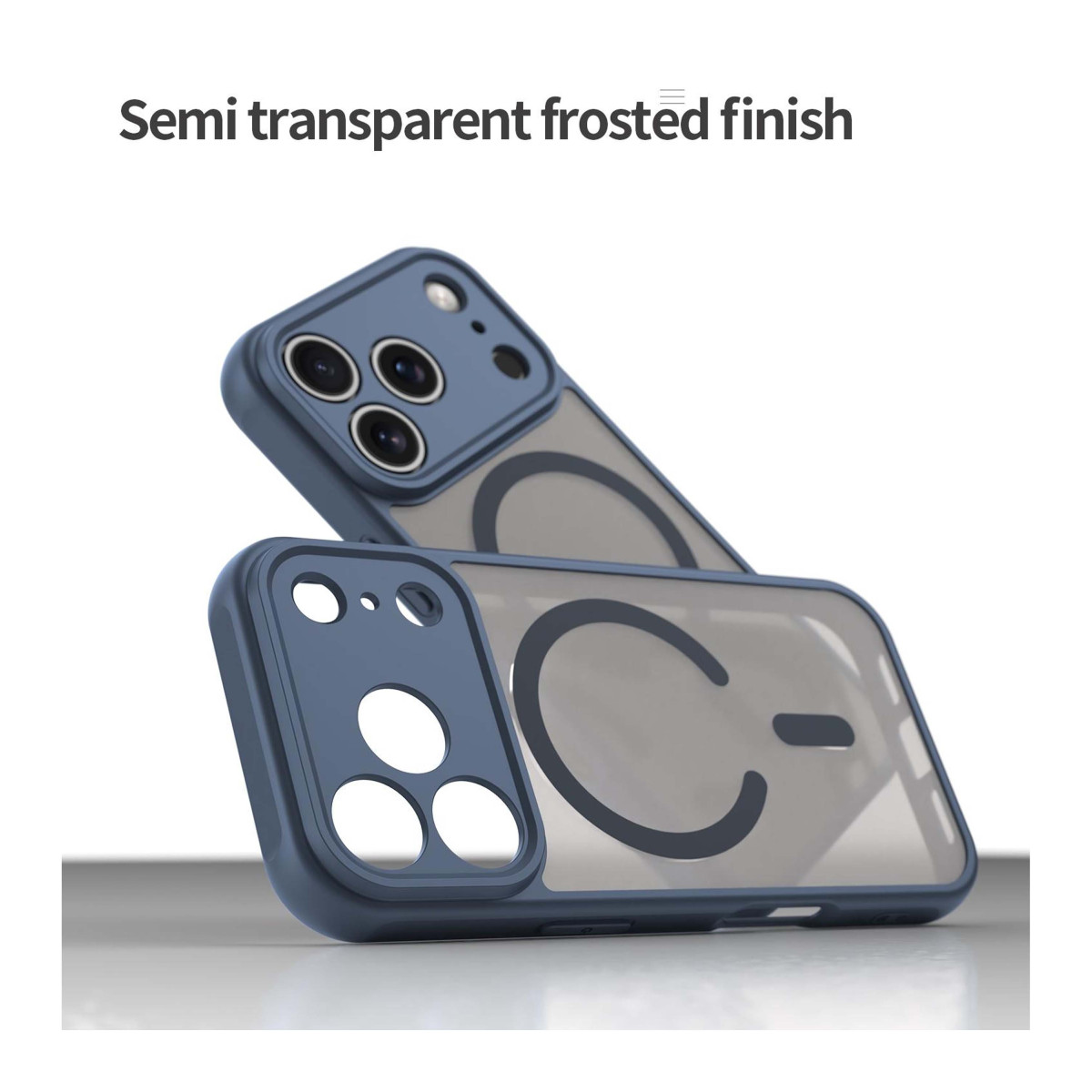 Funda magnética para Iphone 17 Pro (6.3) con borde Azul y protección de camara