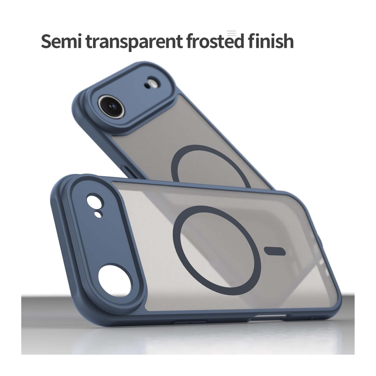 Funda magnética para Iphone 17 Air (6.5) con borde Azul y protección de camara