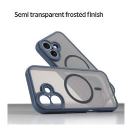 Funda magnética para Iphone 17 (6.3) con borde Azul y protección de camara 2