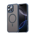 Funda magnética para Iphone 16 Pro Max (6.9) con borde Azul y protección de camara