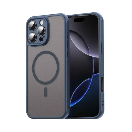 Funda magnética para Iphone 16 Pro Max (6.9) con borde Azul y protección de camara