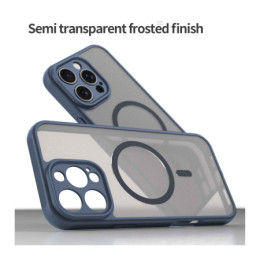 Funda magnética para Iphone 16 (6.1) con borde Azul y protección de camara 2