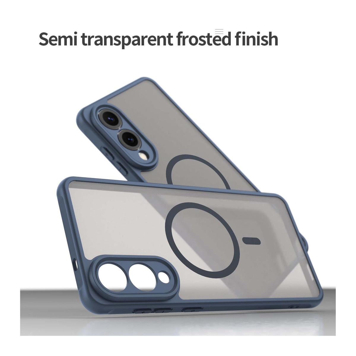 Funda magnética para Samsung Galaxy S25 Edge 5G con borde Azul y protección de camara