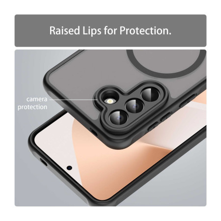 Funda magnética para Samsung Galaxy A17 4G / 5G con borde Negro y protección de camara