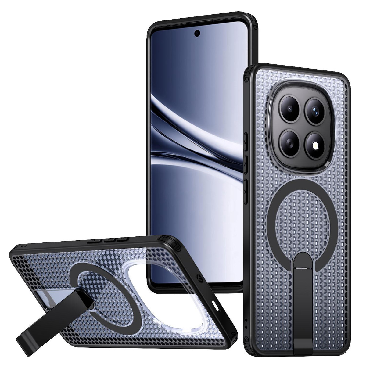 Funda para Xiaomi Redmi Note 15 5G con Disipación de Calor, Soporte Plegable y Anillo Magnético