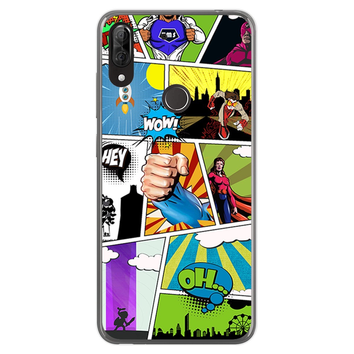 Funda Gel Tpu para Wiko View2 Plus diseño Comic Dibujos