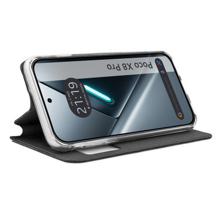 Funda Libro Soporte con Ventana para Xiaomi Poco X8 Pro 5G color Negra