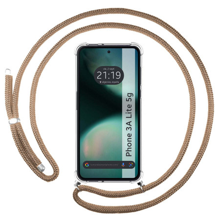 Funda Colgante Transparente para Nothing Phone 3a Lite 5G con Cordon Camel