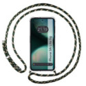Funda Colgante Transparente para Nothing Phone 3a Lite 5G con Cordon Verde / Dorado