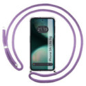 Funda Colgante Transparente para Nothing Phone 3a Lite 5G con Cordon Morado