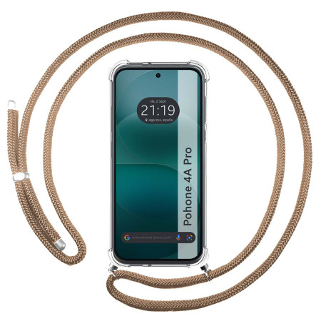 Funda Colgante Transparente para Nothing Phone 4a Pro 5G con Cordon Camel