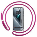 Funda Colgante Transparente para Xiaomi Poco X8 Pro 5G con Cordon Rosa Fucsia