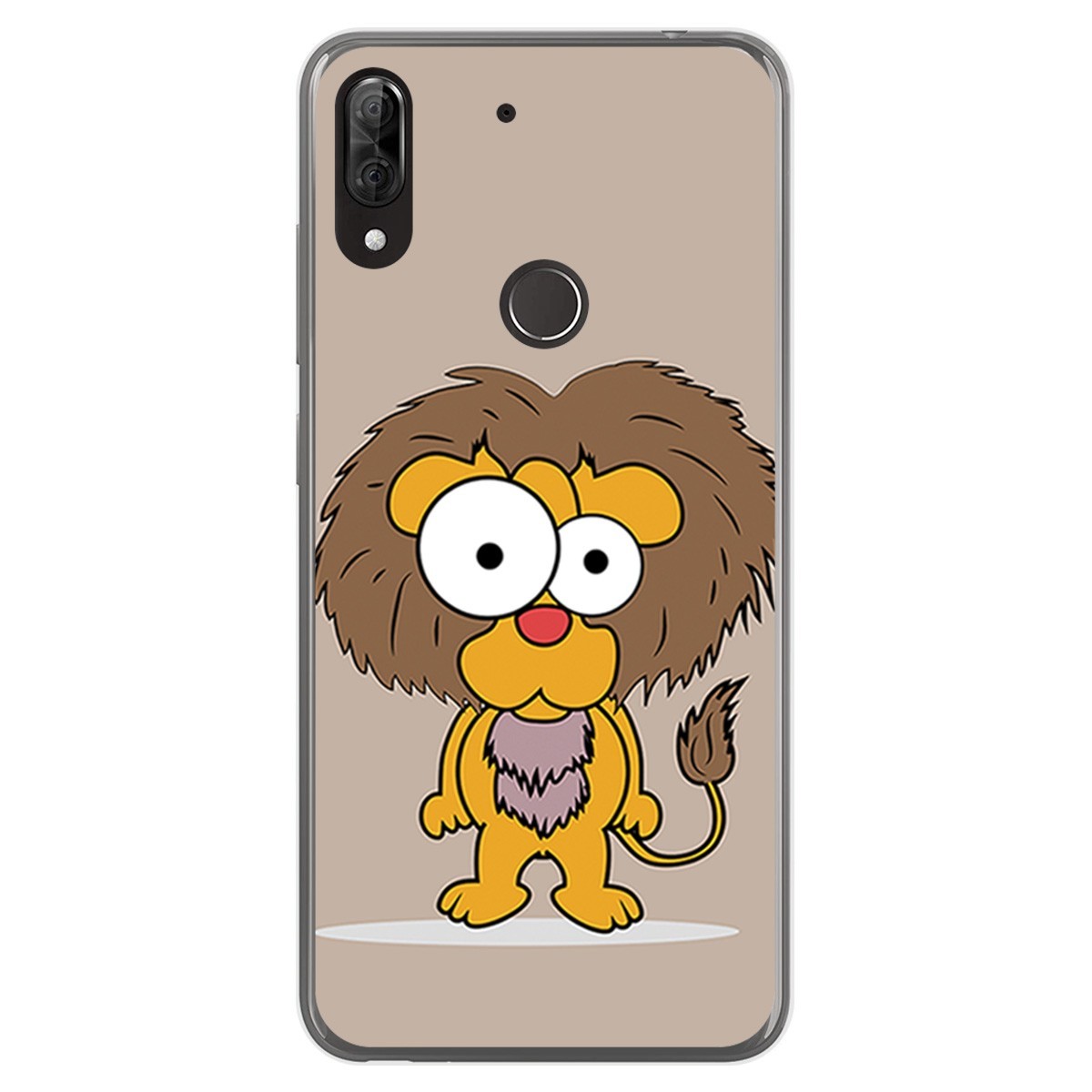 Funda Gel Tpu para Wiko View2 Plus diseño Leon Dibujos
