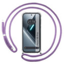 Funda Colgante Transparente para Xiaomi Poco X8 Pro 5G con Cordon Morado