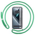 Funda Colgante Transparente para Xiaomi Poco X8 Pro 5G con Cordon Verde Agua