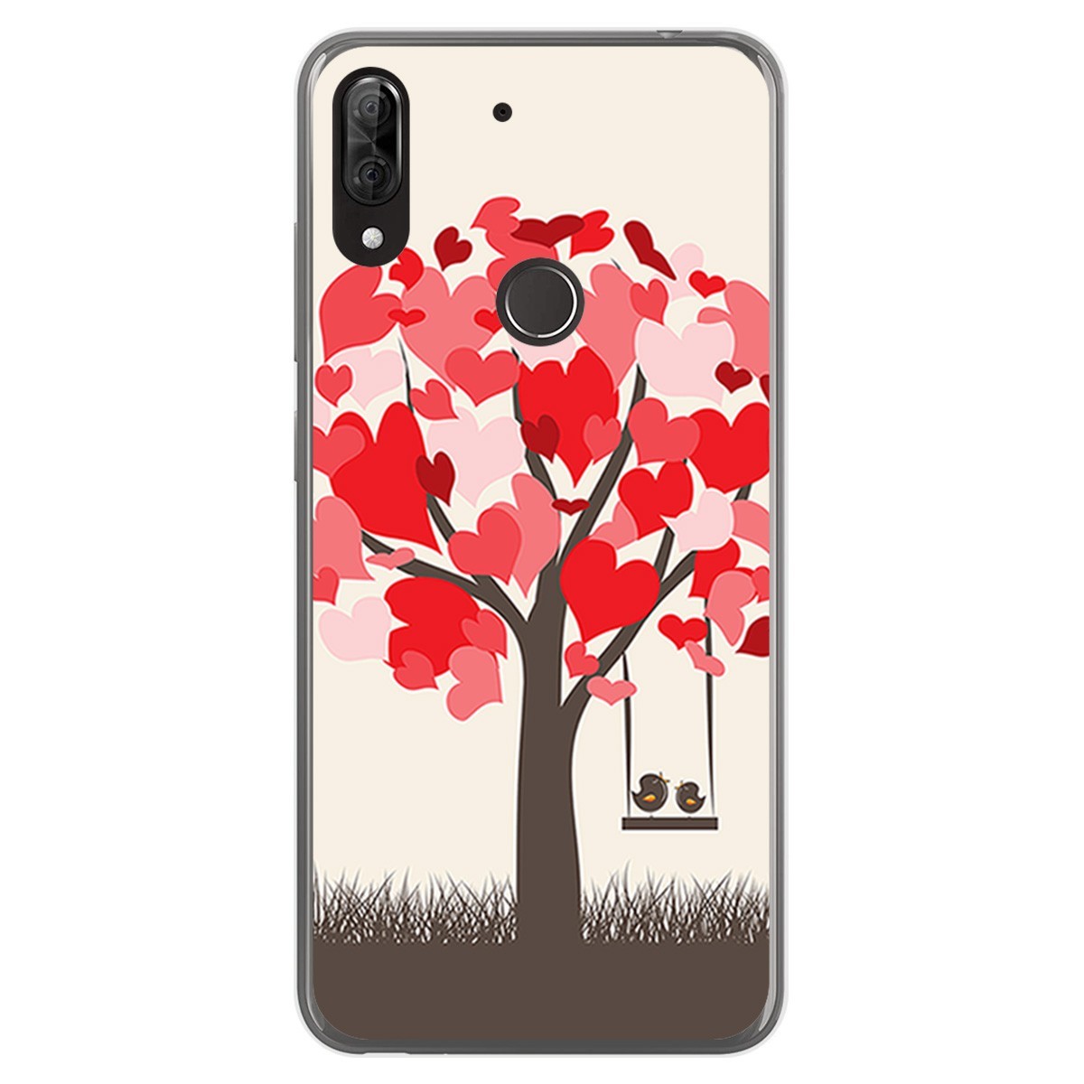 Funda Gel Tpu para Wiko View2 Plus diseño Pajaritos Dibujos