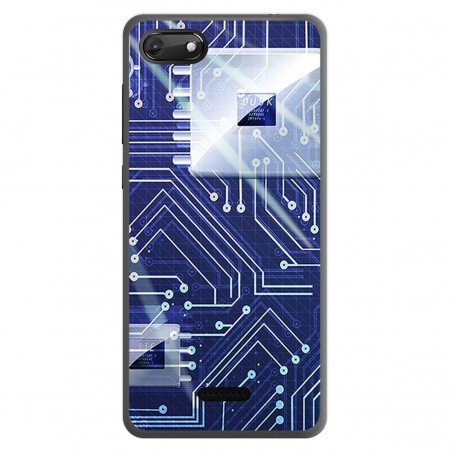 Funda Gel Tpu para Wiko Harry2 diseño Circuito Dibujos