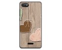 Funda Gel Tpu para Wiko Harry2 diseño Corazones Madera Dibujos