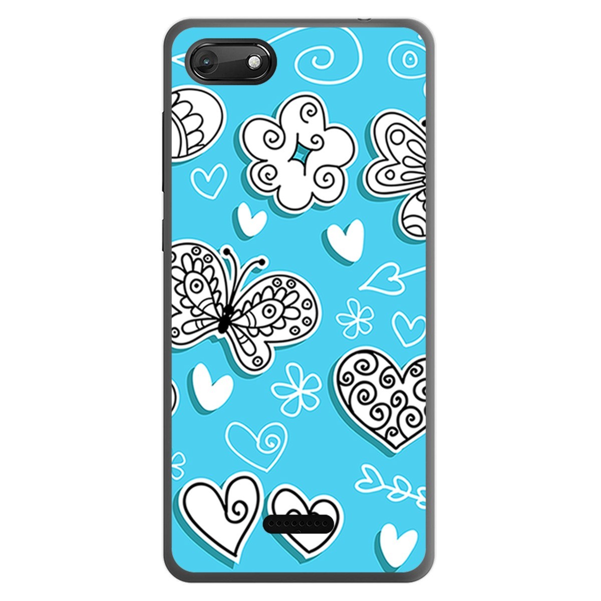 Funda Gel Tpu para Wiko Harry2 diseño Mariposas Dibujos