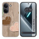 Funda Silicona para Xiaomi Poco X8 Pro 5G diseño Corazones Madera Dibujos