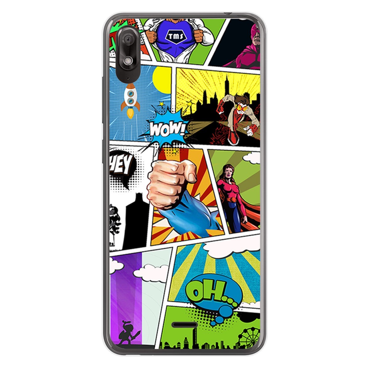 Funda Gel Tpu para Wiko View2 Go diseño Comic Dibujos