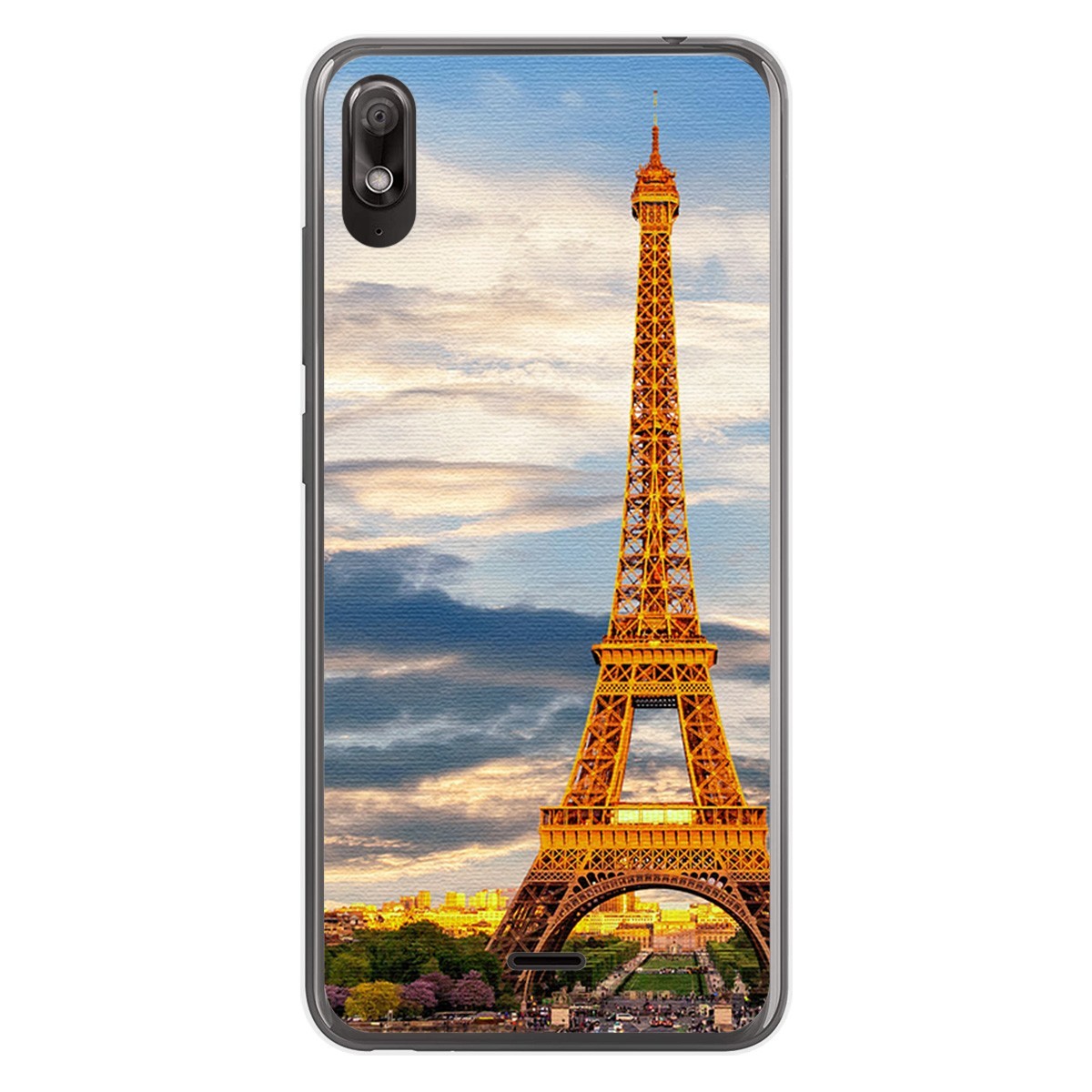 Funda Gel Tpu para Wiko View2 Go diseño Paris Dibujos