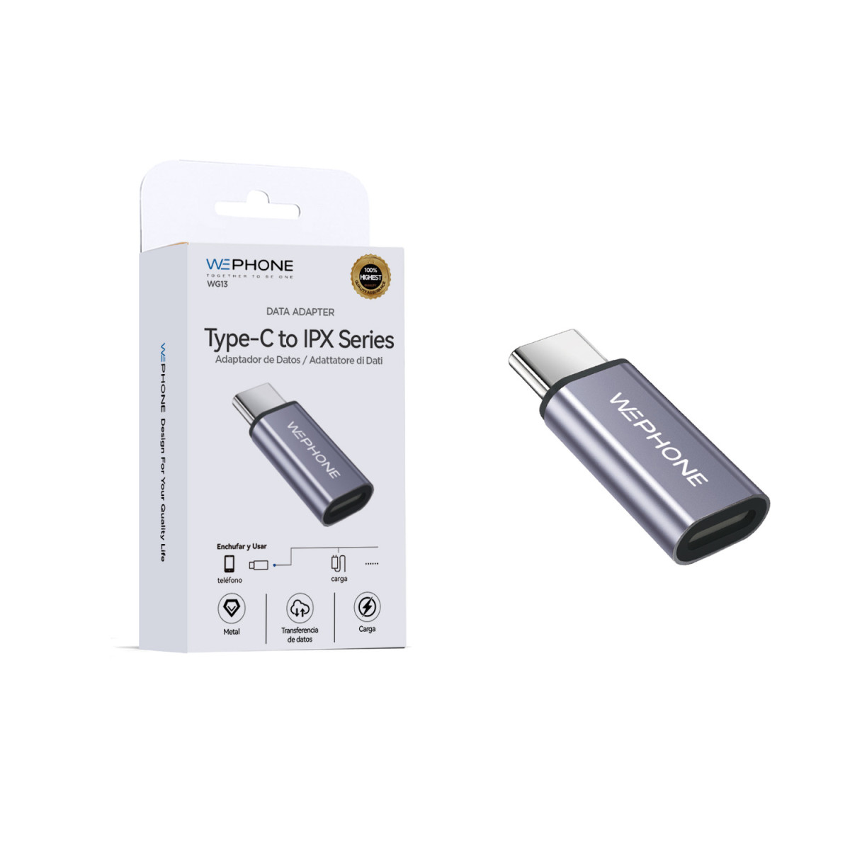 Adaptador de Datos Wephone WG13 – USB Type-C...