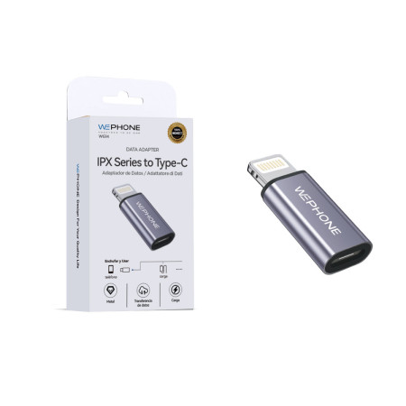 Adaptador de Datos Wephone WG14 – Lightning (IPX) a USB-C Hembra con Cuerpo Metálico