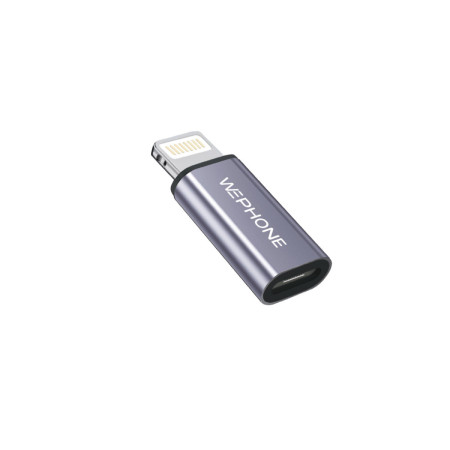 Adaptador de Datos Wephone WG14 – Lightning (IPX) a USB-C Hembra con Cuerpo Metálico