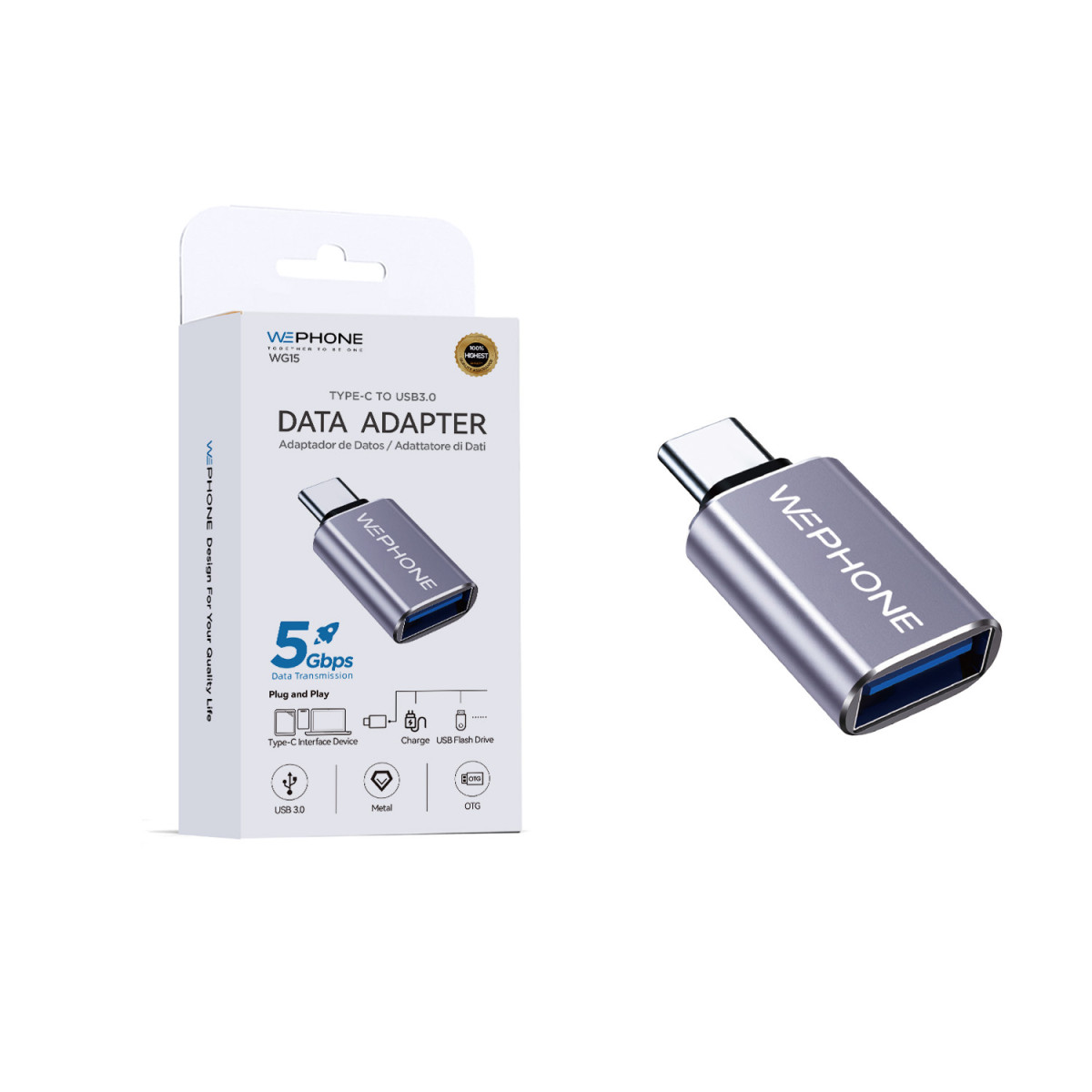 Adaptador de Datos Wephone WG15 – USB Type-C a...
