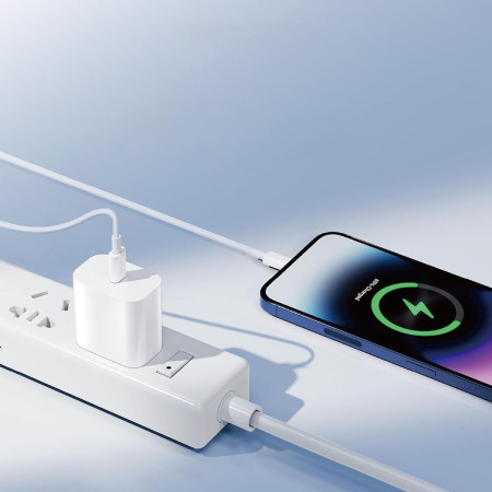Cable de Carga Rápida Wephone WD14 USB-C a USB-C – PD 60W / 1 Metro Blanco