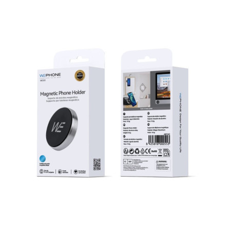 Soporte Magnético Adhesivo Wephone WC03 – Aleación de Aluminio,Compacto,Plata