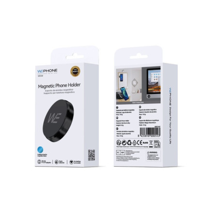 Soporte Magnético Adhesivo Wephone WC03 – Aleación de Aluminio,Compacto,Negro