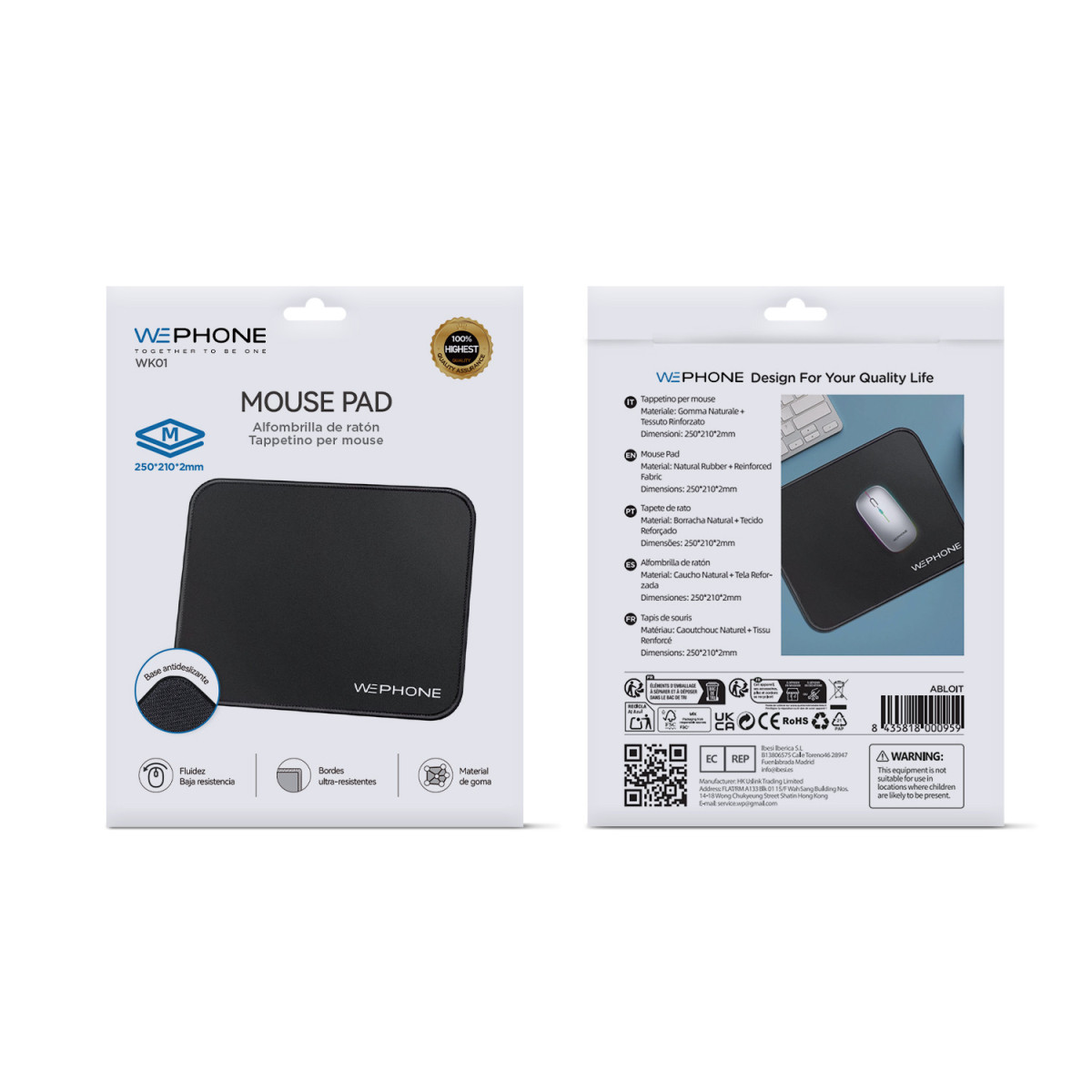 Alfombrilla de Ratón Wephone WK01 – Tamaño M...