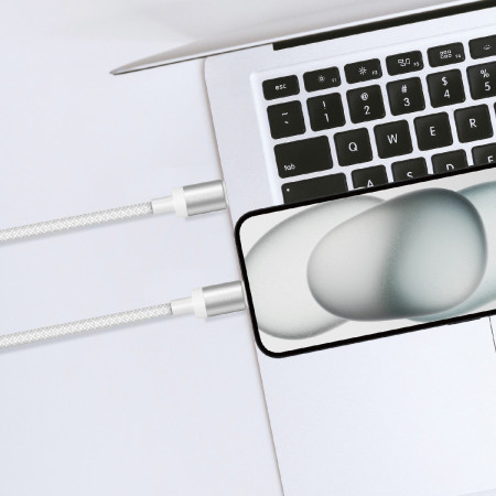 Cable de Carga y Datos Wephone WD32 – USB-C a USB-C (1 m) Trenzado Reforzado PD 60W Blanco