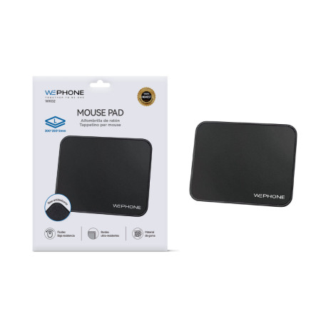 Alfombrilla de Ratón Wephone WK02 – Tamaño L (300x250mm) Negro con Base Antideslizante