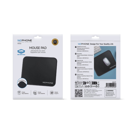 Alfombrilla de Ratón Wephone WK02 – Tamaño L (300x250mm) Negro con Base Antideslizante