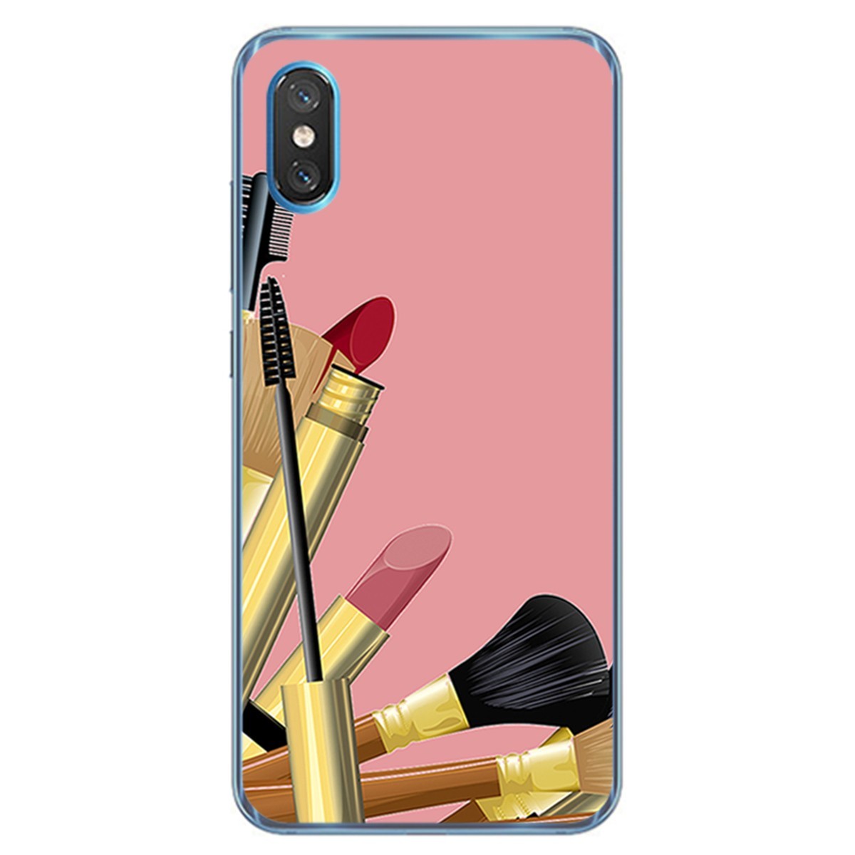 Funda Gel Tpu para Xiaomi Mi 8 Pro diseño Brochas Dibujos