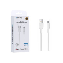Cable de Silicona USB-A a USB-C WD101 - 3.4A Carga Rápida y Datos (1m)